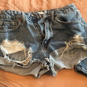 Distressed Denim Shorts